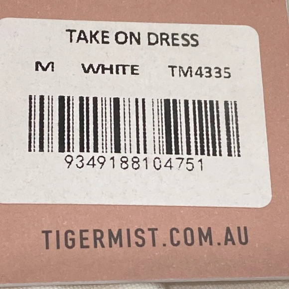 Tiger Mist "NEW" White Take On Straight Neck Adjustable Straps Mini Dress Size M - Picture 6 of 8